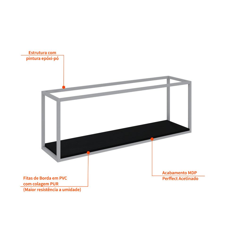 Nicho Studio Preto e Branco 120 cm