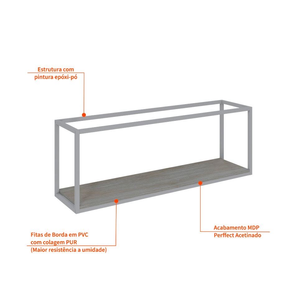 Nicho Studio Snow e Branco 120 cm