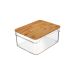 Organizador Clear com Tampa Natural e Bambu 20x15 cm
