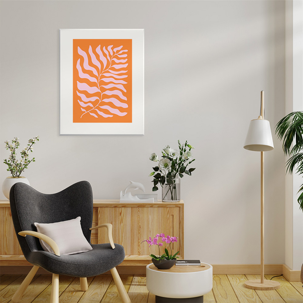Pôster Decorativo Folhagem Coral 40x50 cm