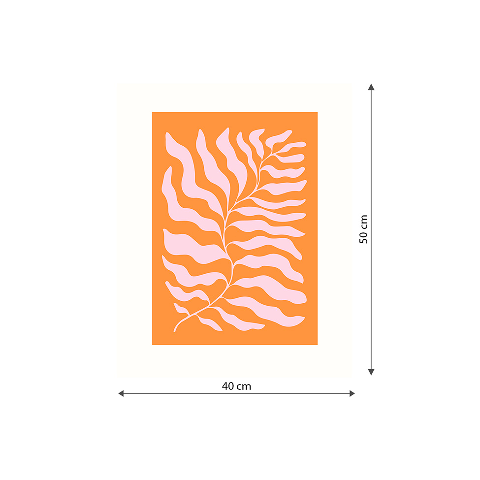 Pôster Decorativo Folhagem Coral 40x50 cm