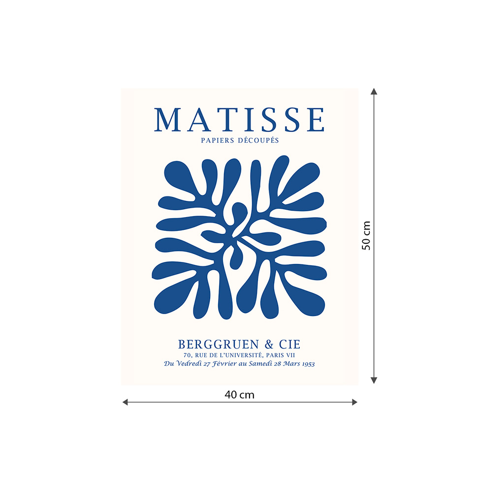 Pôster Decorativo Grandes Artistas Matisse II Azul 40x50 cm