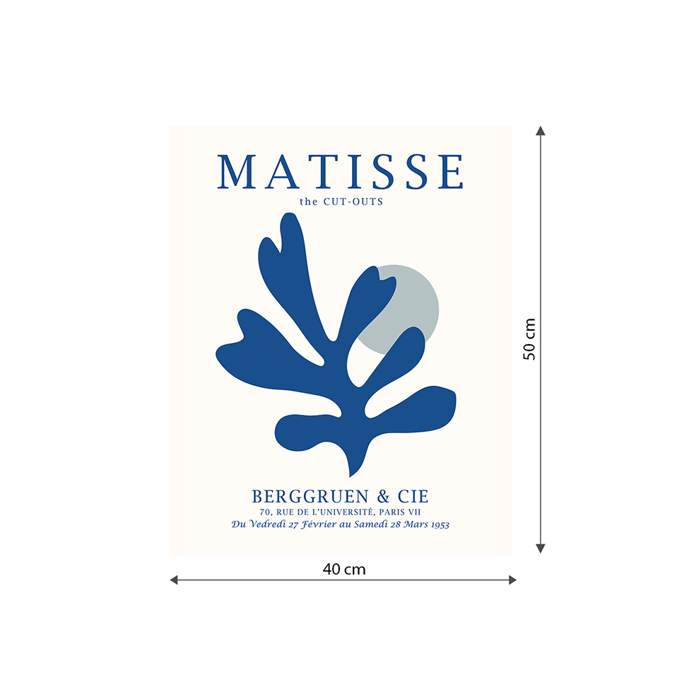 Pôster Decorativo Grandes Artistas Matisse III Azul 40x50 cm