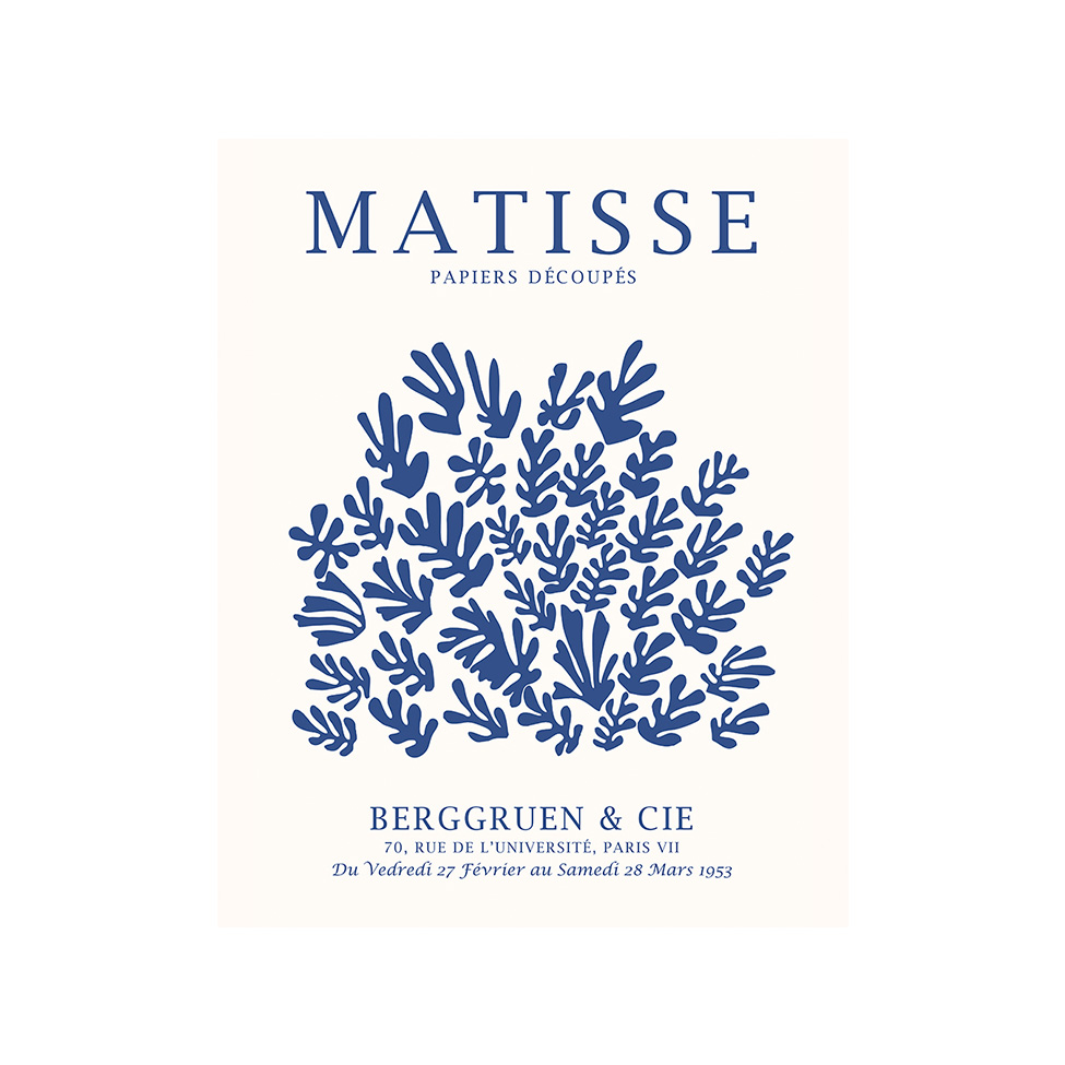 Pôster Decorativo Grandes Artistas Matisse IV Azul 40x50 cm