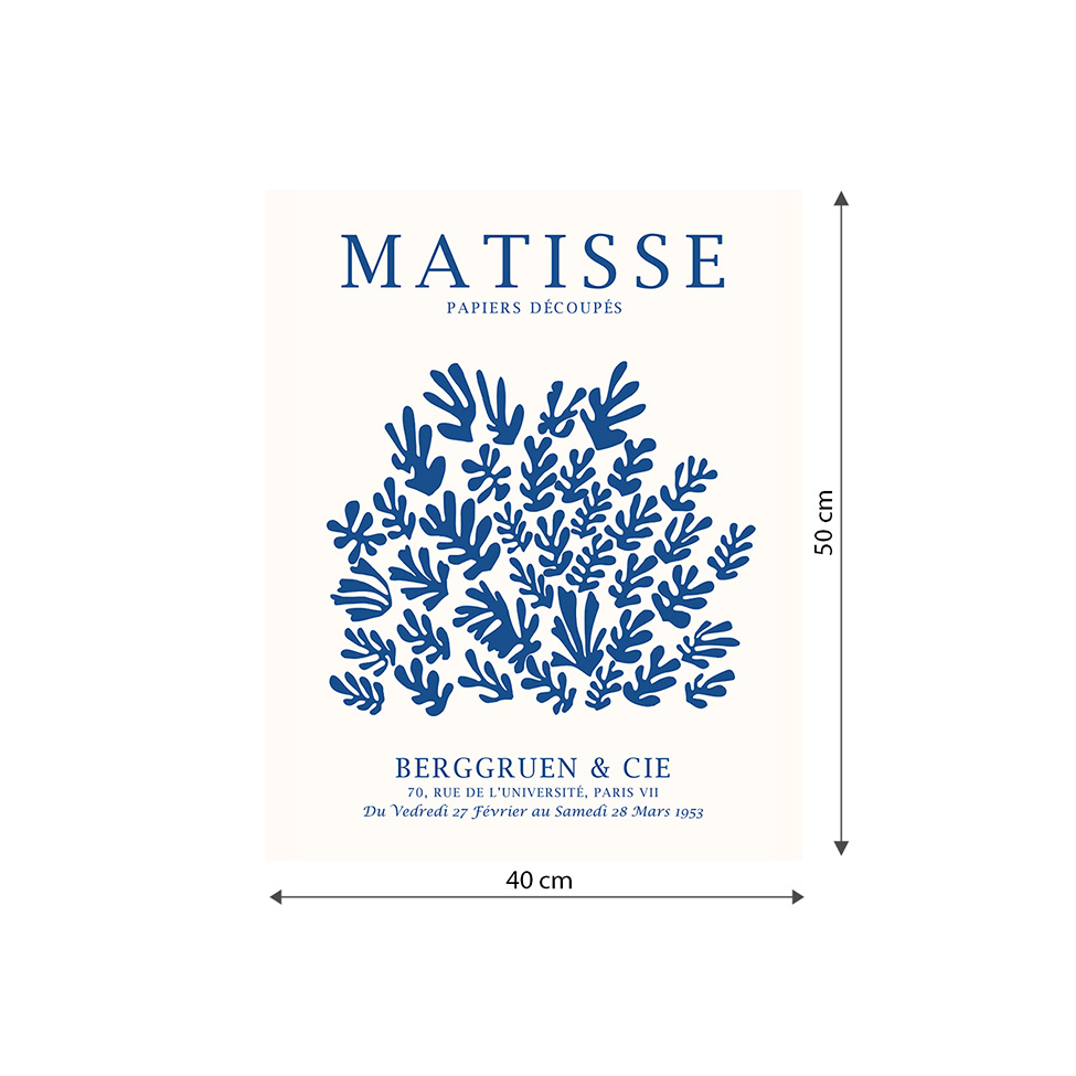 Pôster Decorativo Grandes Artistas Matisse IV Azul 40x50 cm