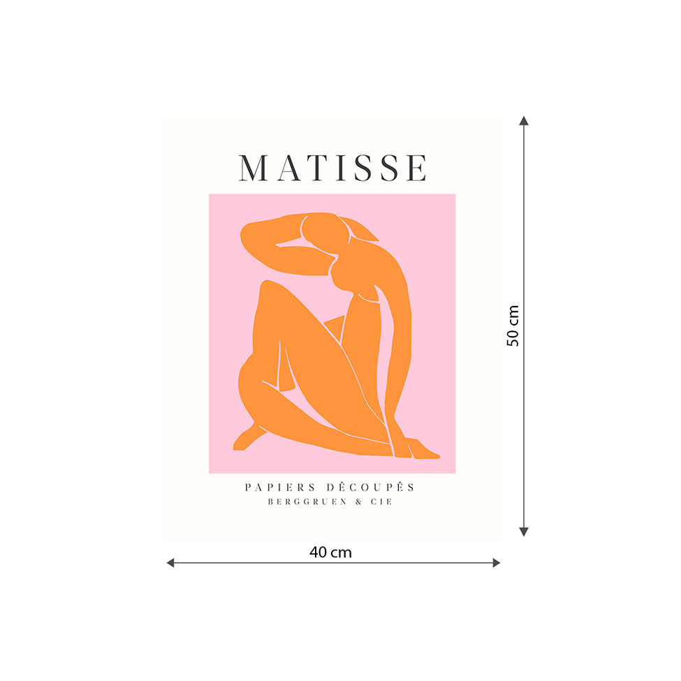 Pôster Decorativo Grandes Artistas Matisse Laranja 40x50 cm