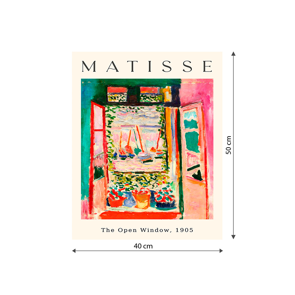 Pôster Decorativo Grandes Artistas Matisse Open Window 40x50 cm