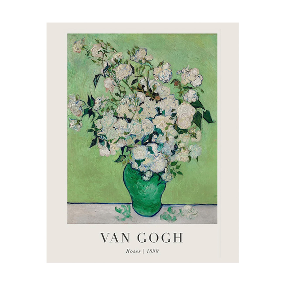 Pôster Decorativo Grandes Artistas Van Gogh Roses 40x50 cm