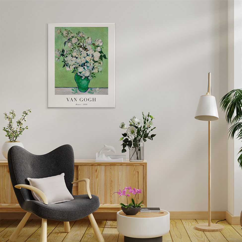 Pôster Decorativo Grandes Artistas Van Gogh Roses 40x50 cm