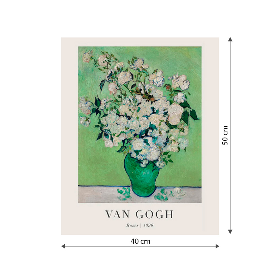 Pôster Decorativo Grandes Artistas Van Gogh Roses 40x50 cm