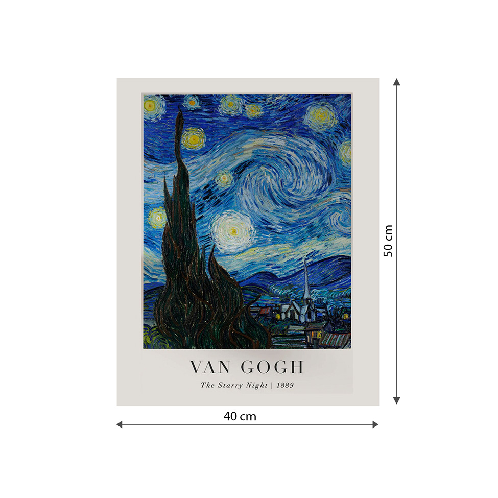 Pôster Decorativo Grandes Artistas Van Gogh Starry Night 40x50 cm