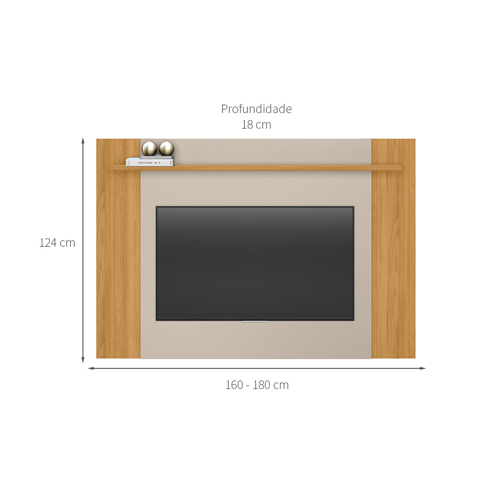 Painel Extensível para TV até 55 Polegadas Tulum Off White e Tauari