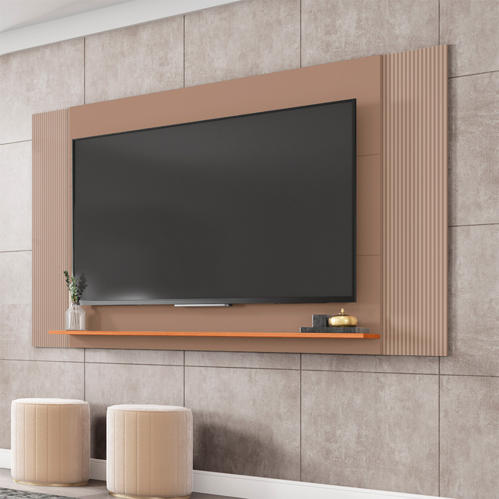 Painel Ripado Extensível para TV até 65 Polegadas Mondrian Capuccino e Freijó