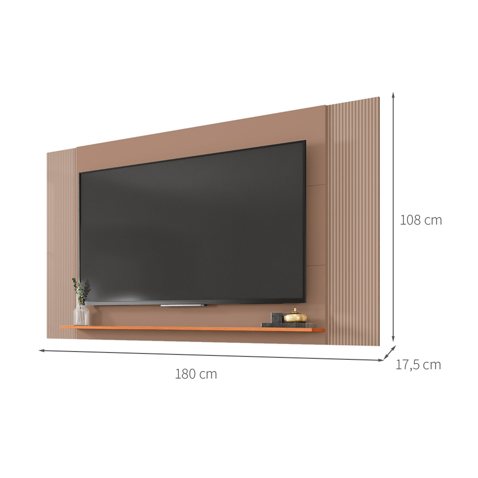 Painel Ripado Extensível para TV até 65 Polegadas Mondrian Capuccino e Freijó