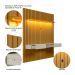 Painel Ripado com Rack Suspenso até 70 Polegadas Tulum com LED 1 PT 2 GV Cedro e Off White Alt 218 Larg 222 cm