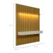 Painel Ripado com Rack Suspenso até 70 Polegadas Tulum com LED 1 PT 2 GV Cedro e Off White Alt 242 Larg 222 cm