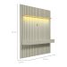 Painel Ripado com Rack Suspenso até 70 Polegadas Tulum com LED 1 PT 2 GV Off White Alt 242 Larg 222 cm