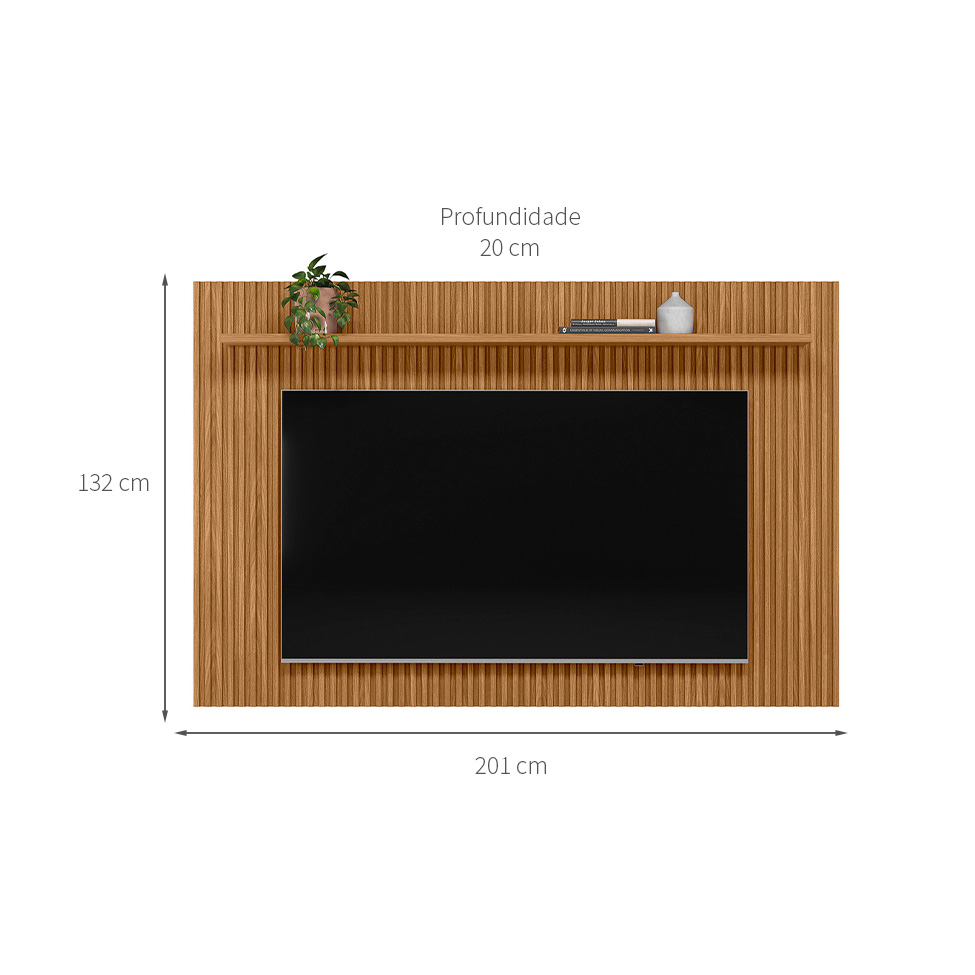 Painel Ripado para TV até 75 Polegadas Gênova Nature