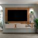 Painel com Rack Suspenso até 72 Polegadas Toronto 2 PT Cinamomo e Off White
