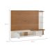 Painel com Rack Suspenso até 72 Polegadas Toronto 2 PT Cinamomo e Off White