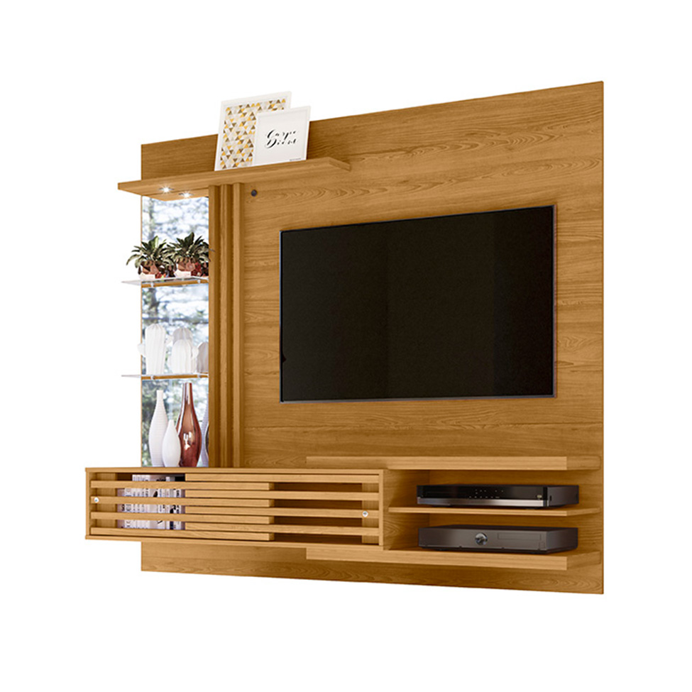 Painel com Rack Suspenso para TV até 55 Polegadas Frizz Supreme 2 Portas Cumaru