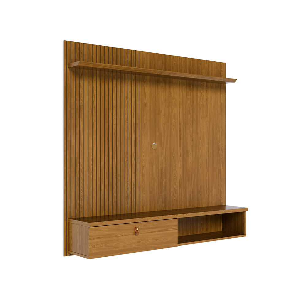 Painel com Rack Suspenso para TV até 55 Polegadas Iris 1 Porta Cumaru