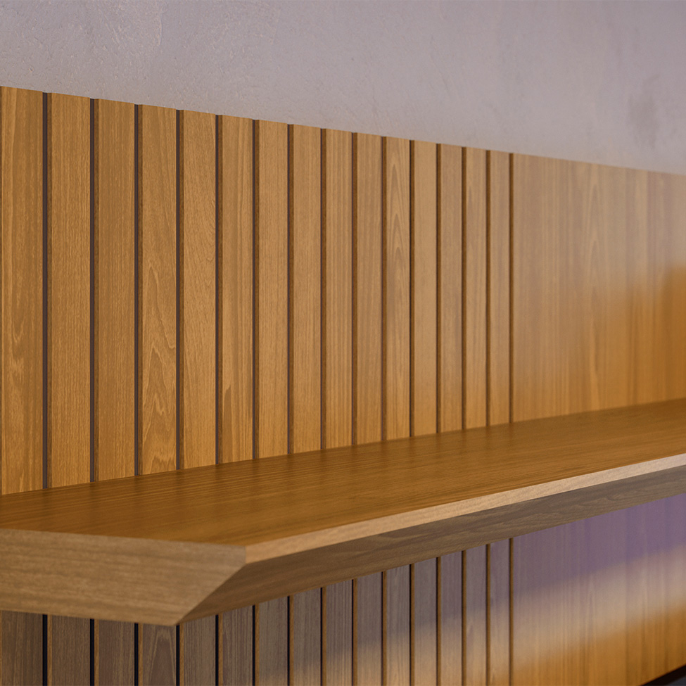 Painel com Rack Suspenso para TV até 55 Polegadas Iris 1 Porta Cumaru e Opala