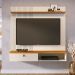 Painel com Rack Suspenso para TV até 55 Polegadas Iris 1 Porta Off White e Cinamomo