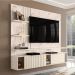 Painel com Rack Suspenso para TV até 65 Polegadas Atena 2 Portas Off White e Calacata