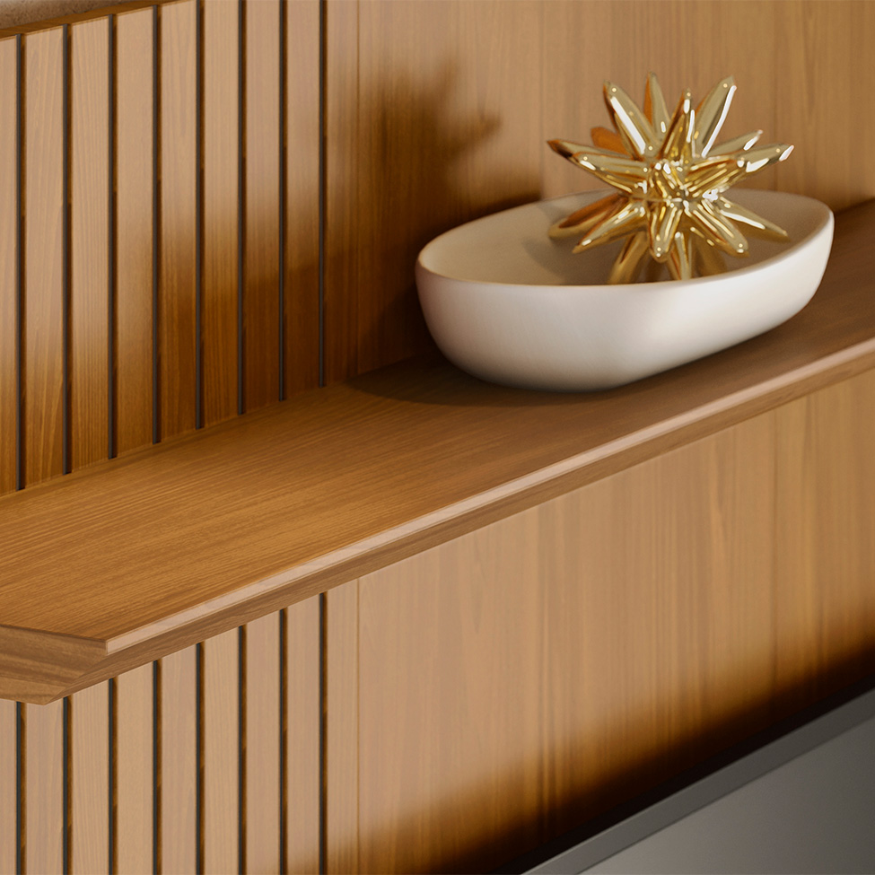 Painel com Rack Suspenso para TV até 65 Polegadas Aurora 1 Porta Cumaru