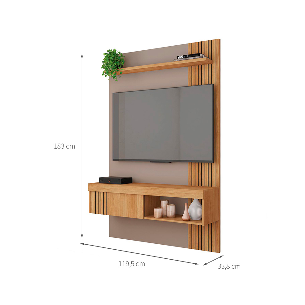 Painel para TV até 45 Polegadas Jade 1 PT Buriti e Fendi