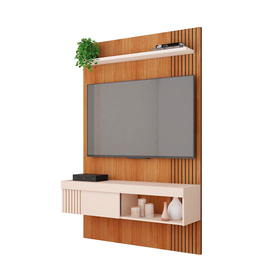 Painel para TV até 45 Polegadas Jade 1 PT Freijó e Off White