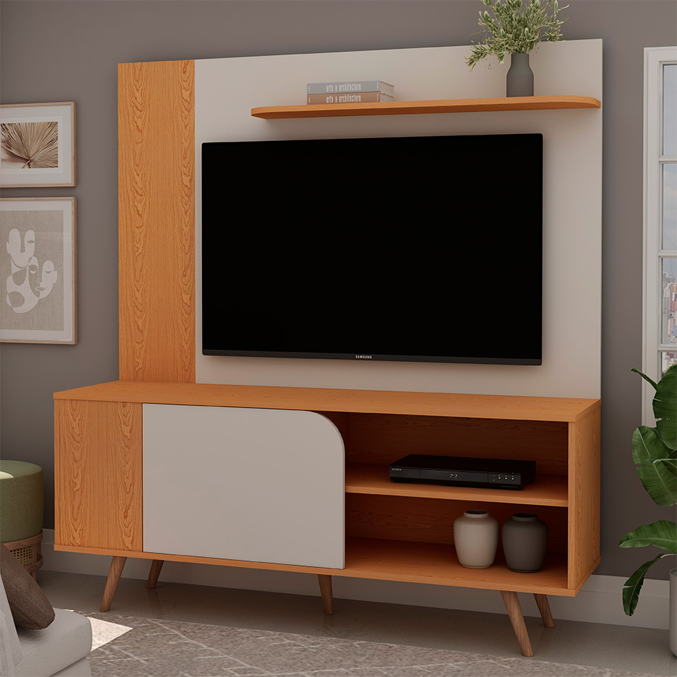 Painel para TV até 46 Polegadas Florida Cinamomo e Off White
