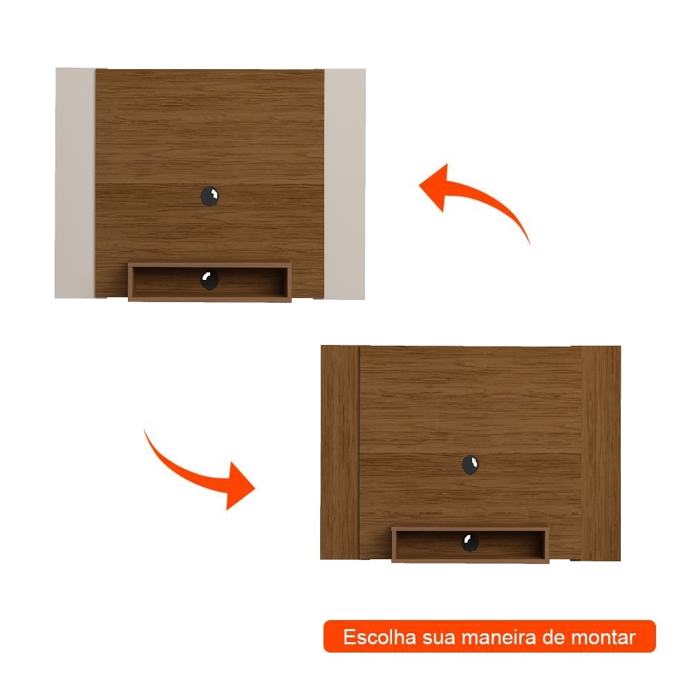 Painel para TV até 47 Polegadas Cine Flex Cedro e Off White