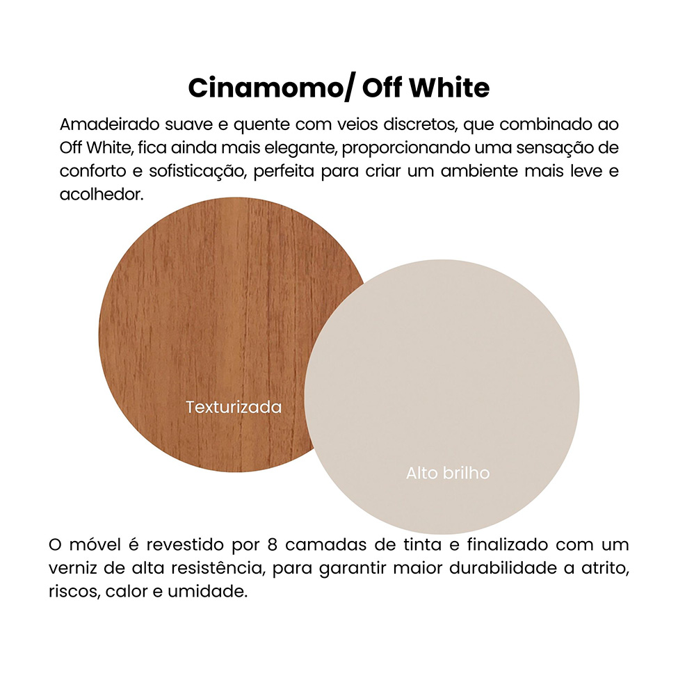 Painel para TV até 50 Polegadas Flash Cinamomo e Off White