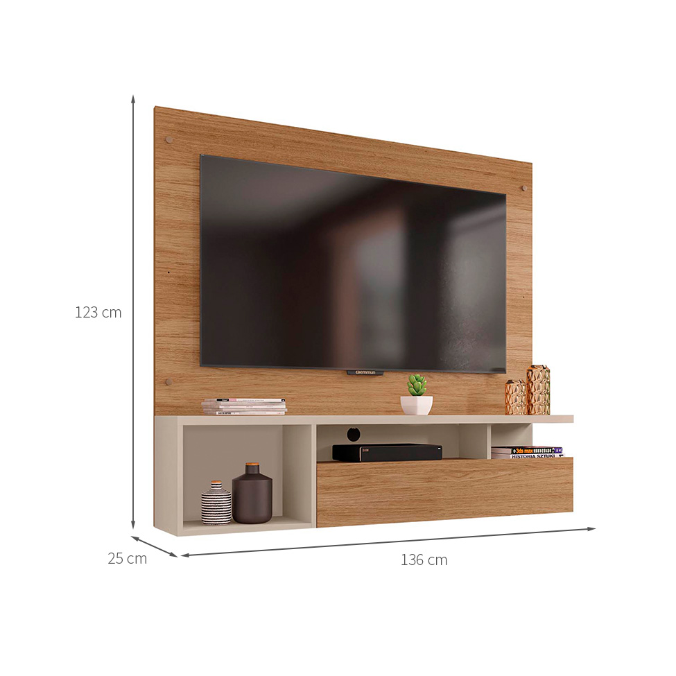 Painel para TV até 55 Polegadas Brasil 1 PT Buriti e Off White