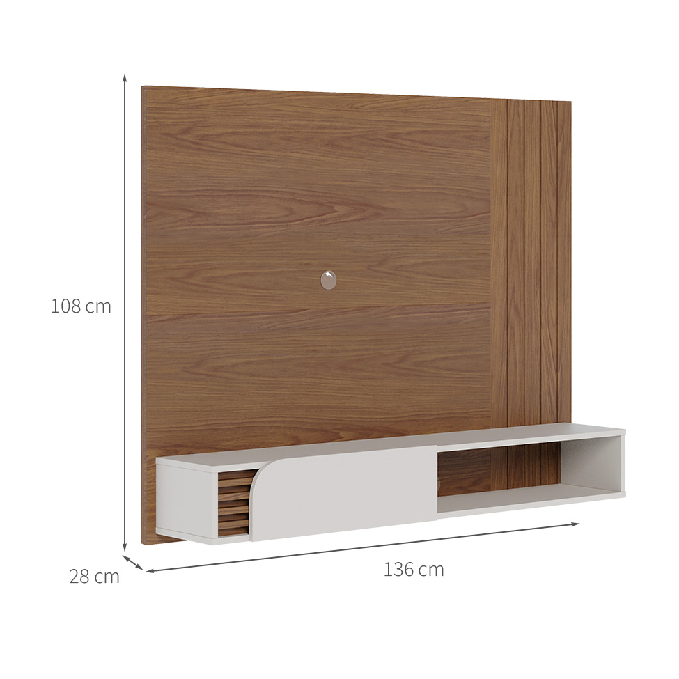 Painel para TV até 60 Polegadas Jurerê 1 PT Amêndoa e Off White