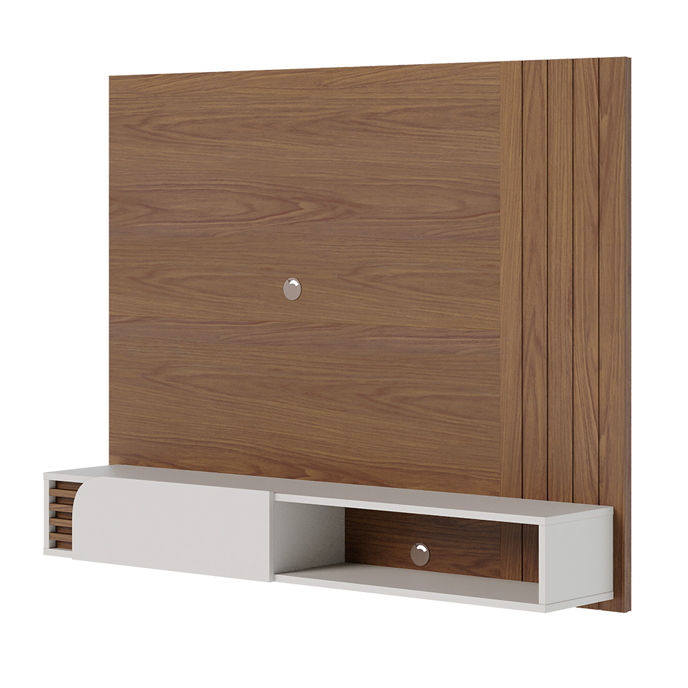 Painel para TV até 60 Polegadas Jurerê 1 PT Amêndoa e Off White