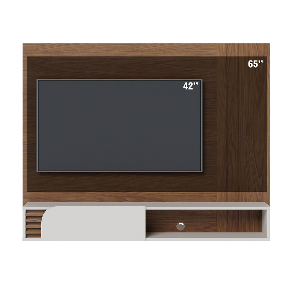 Painel para TV até 60 Polegadas Jurerê 1 PT Amêndoa e Off White