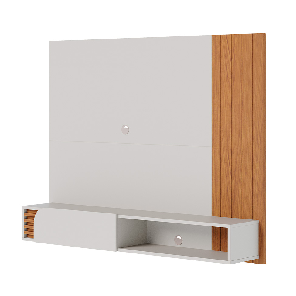 Painel para TV até 60 Polegadas Jurerê 1 PT Off White e Freijó