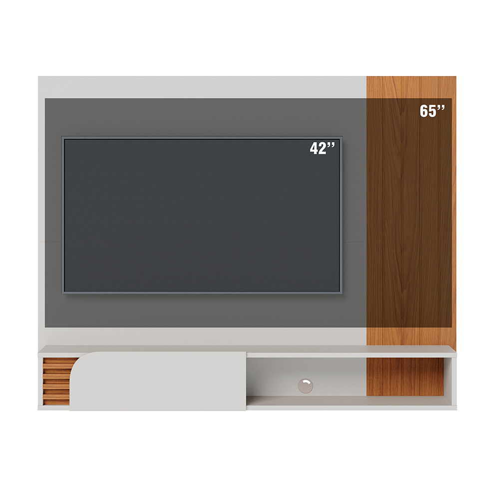 Painel para TV até 60 Polegadas Jurerê 1 PT Off White e Freijó