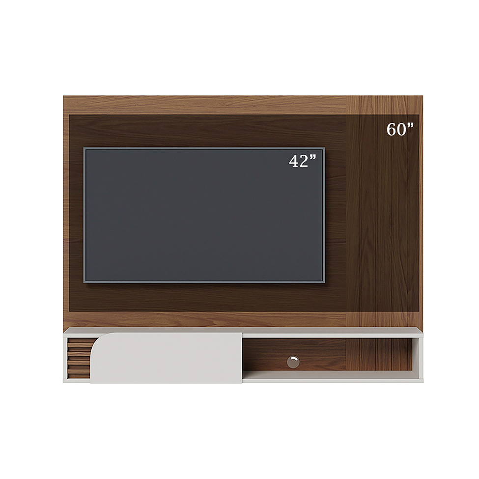 Painel para TV até 60 Polegadas Jurerê 1 Porta Off White e Amêndoa