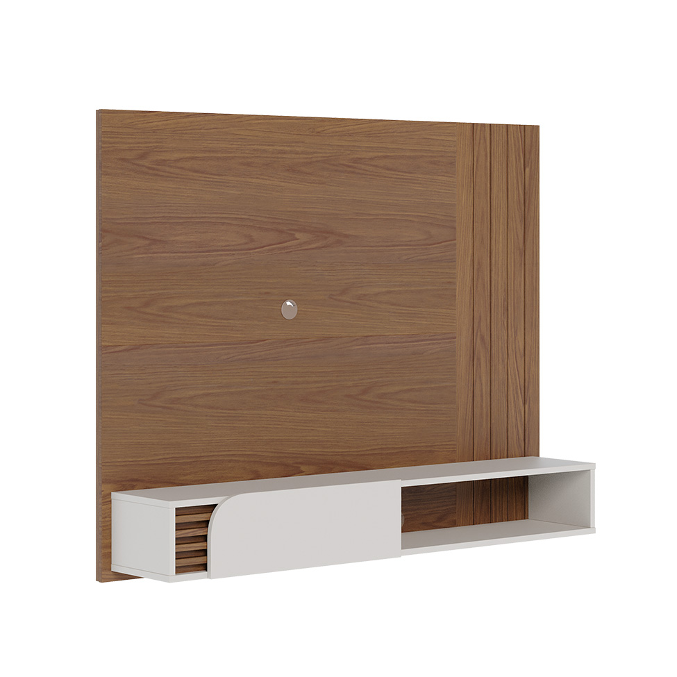 Painel para TV até 60 Polegadas Jurerê 1 Porta Off White e Amêndoa