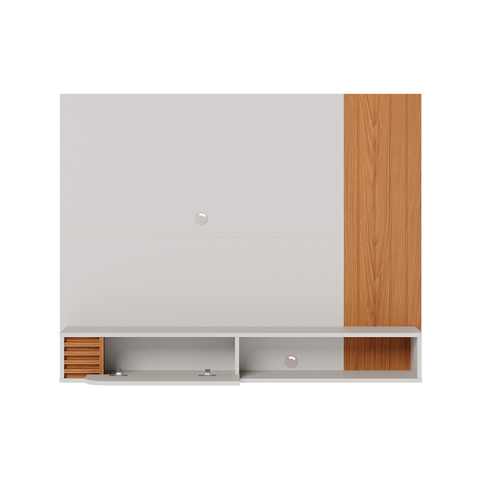Painel para TV até 60 Polegadas Jurerê 1 Porta Off White e Freijó