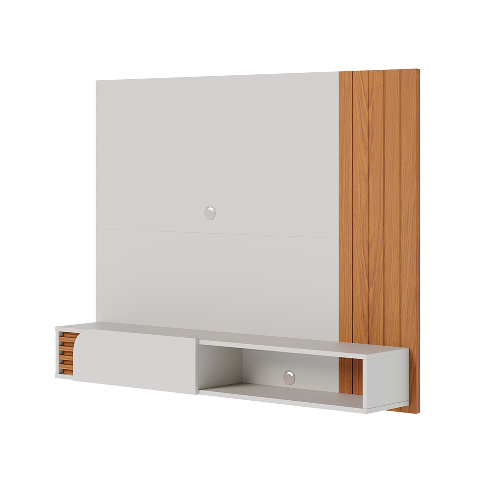 Painel para TV até 60 Polegadas Jurerê 1 Porta Off White e Freijó