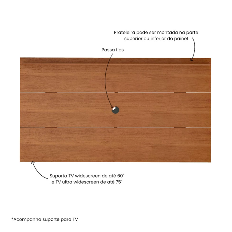 Painel para TV até 60 Polegadas Slim Cinamomo