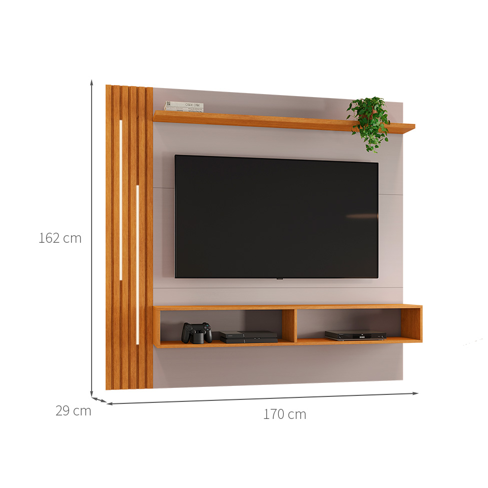 Painel para TV até 65 Polegadas Agrado Off White e Cinamomo