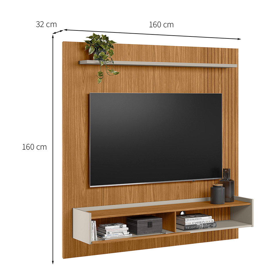 Painel para TV até 65 Polegadas Dublin 1 PT Nature e Off White