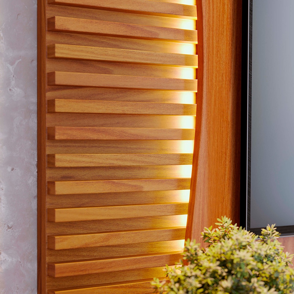 Painel para TV até 65 Polegadas Egeu com LED 2 Portas Freijó e Off White
