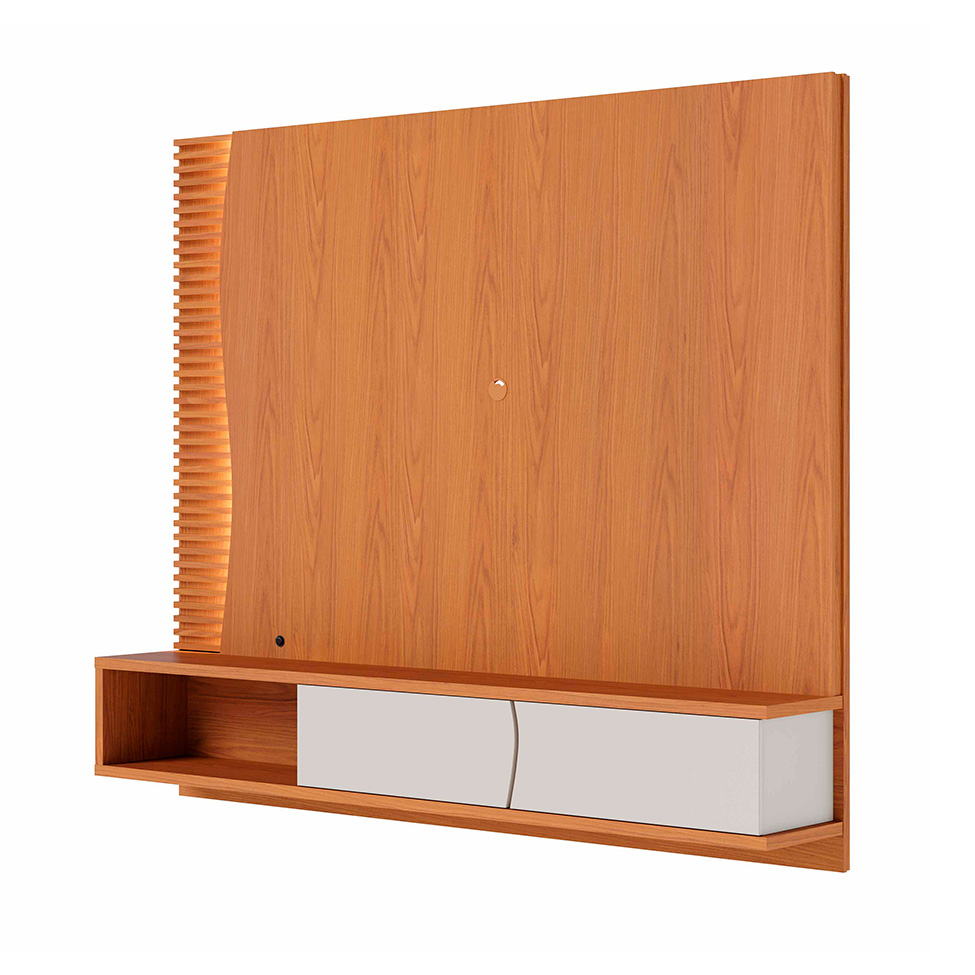 Painel para TV até 65 Polegadas Egeu com LED 2 Portas Freijó e Off White